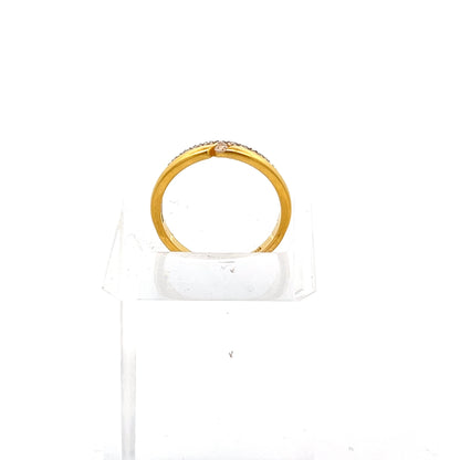 22ct Gold Ring with Clear Stone Channel Setting