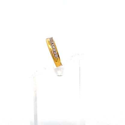 22ct Gold Ring with Clear Stone Channel Setting