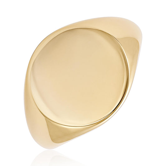 14ct Yellow Gold Round Signet Ring