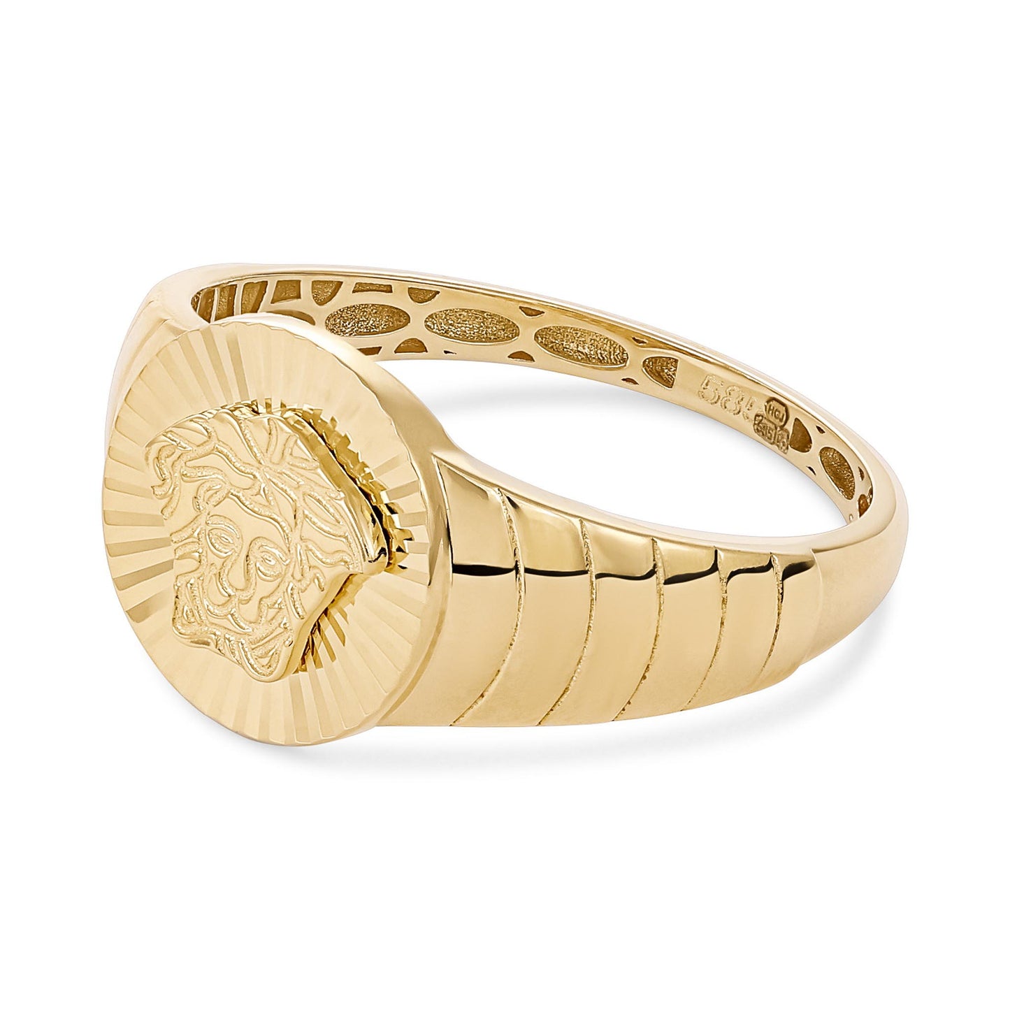 14ct Yellow Gold Medusa Head Signet Ring