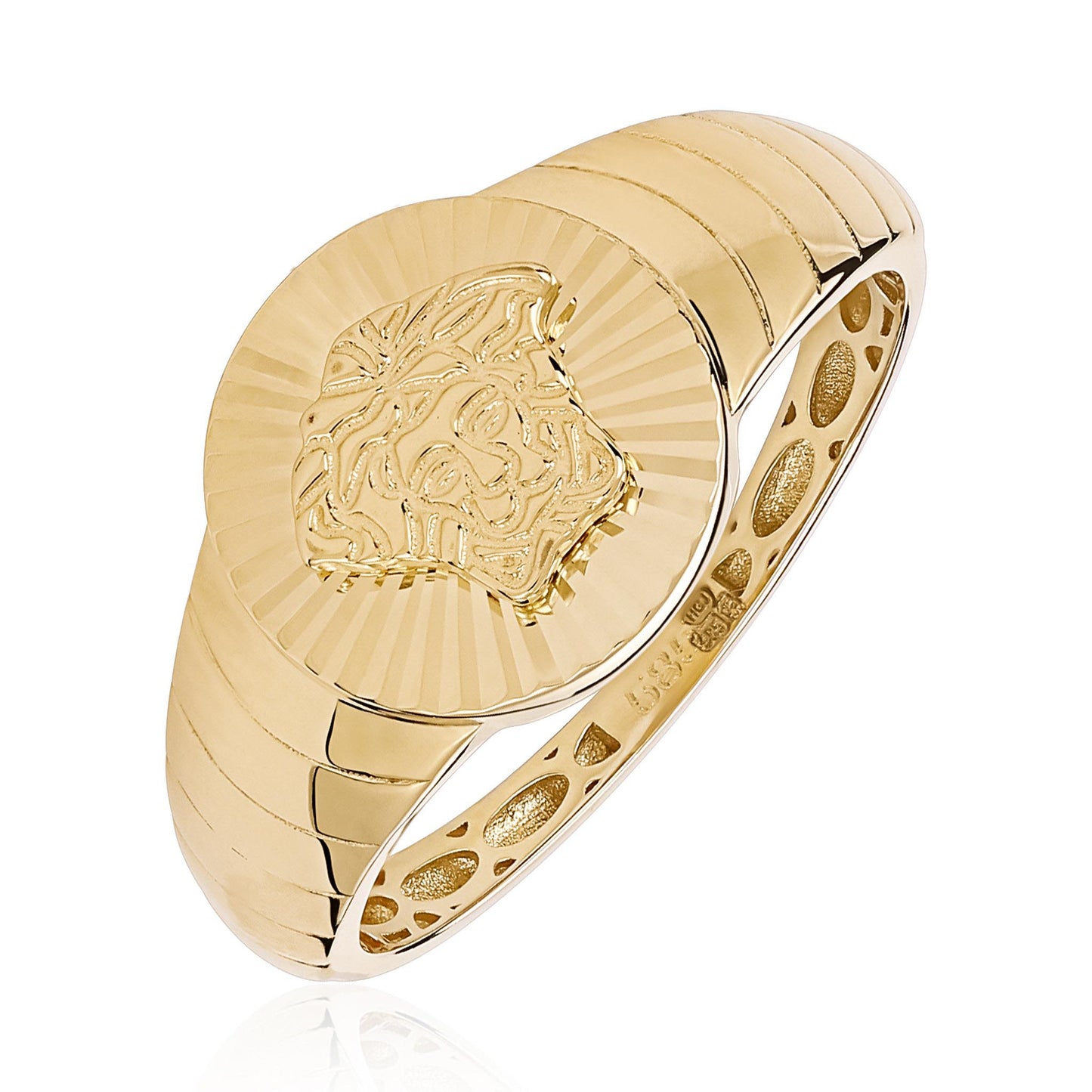 14ct Yellow Gold Medusa Head Signet Ring