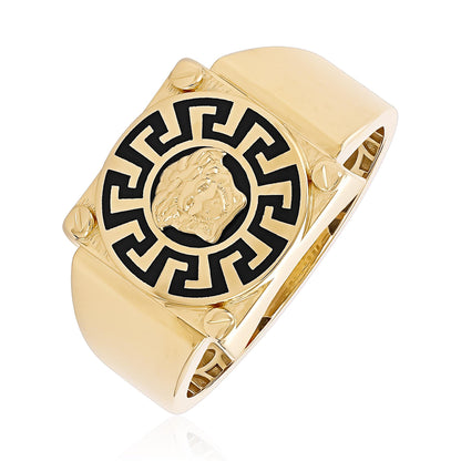 14ct Yellow Gold Medusa Head Signet Ring