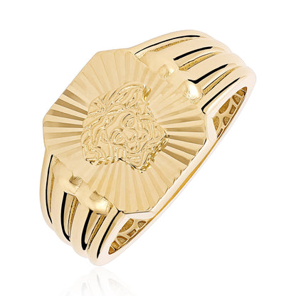 14ct Yellow Gold Medusa Head Signet Ring