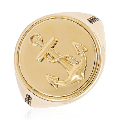 14ct Yellow Anchor Gold Signet Ring