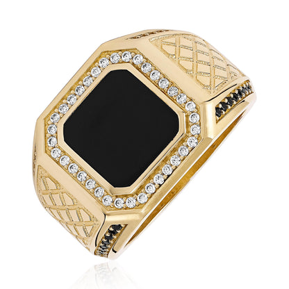 14ct Yellow Gold Onyx Signet Ring