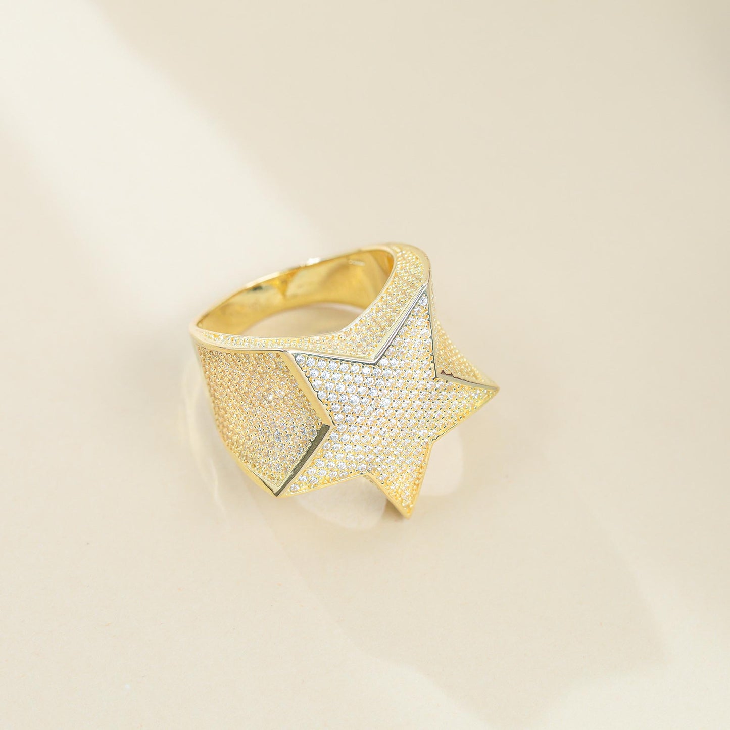 9ct Yellow Gold Cubic Zirconia Star Ring