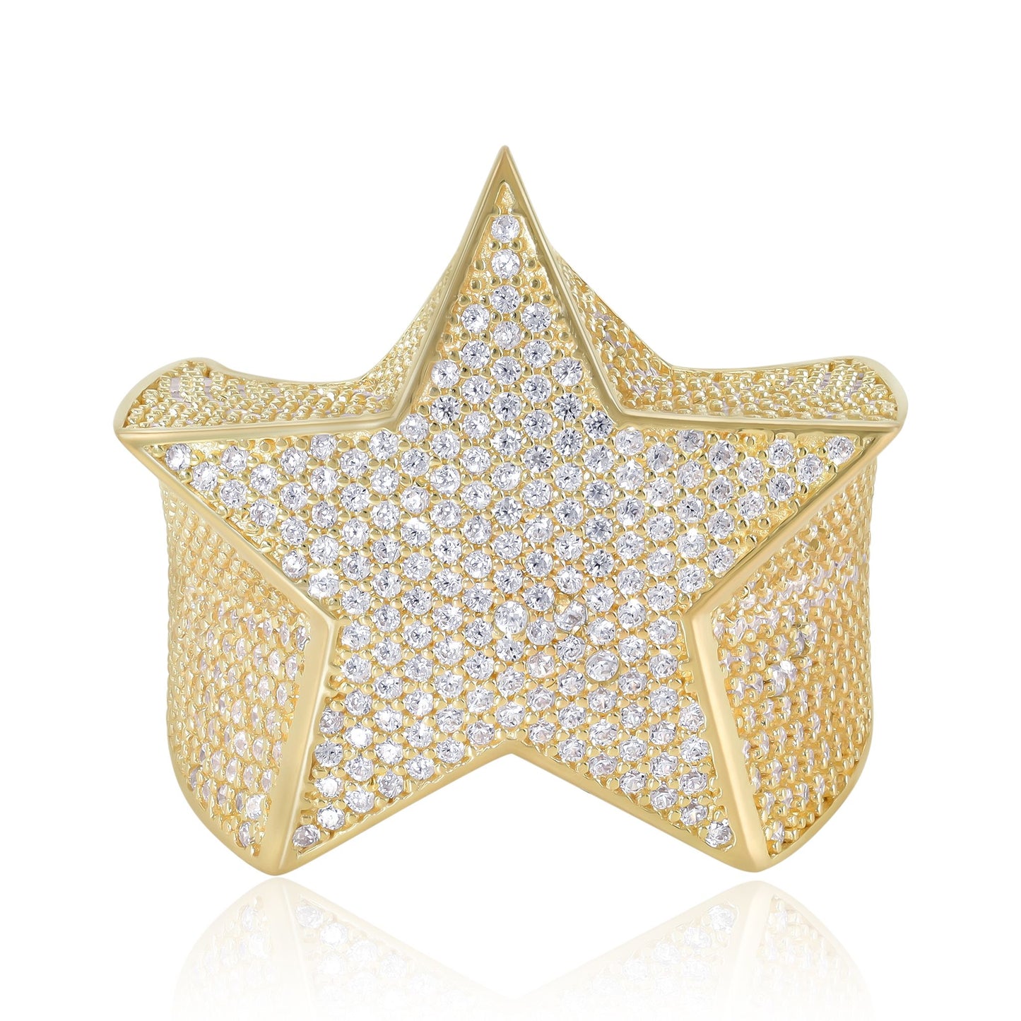 9ct Yellow Gold Cubic Zirconia Star Ring