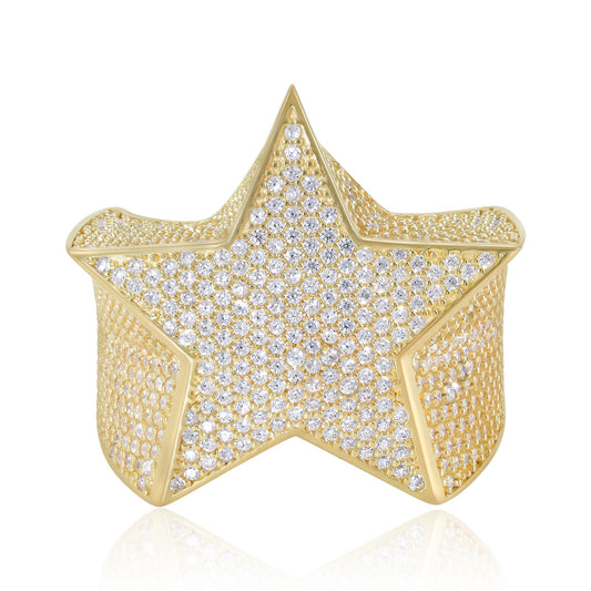 9ct Yellow Gold Cubic Zirconia Star Ring