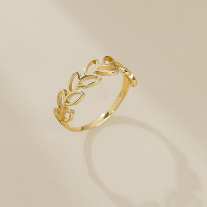 9ct Yellow Gold Leaf Design Ring