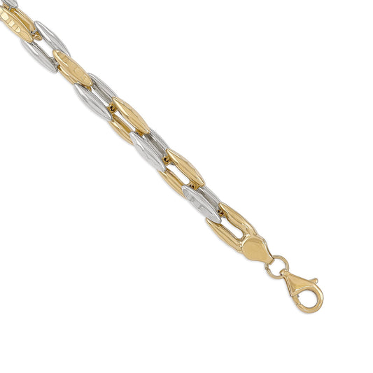 14ct Gold Two Tone Fancy Bracelet