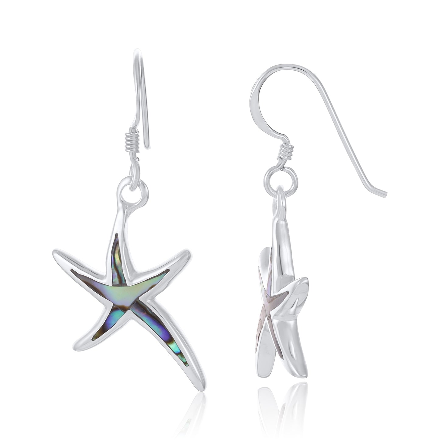 Sterling Silver Abalone Shell Starfish Earrings SER4024