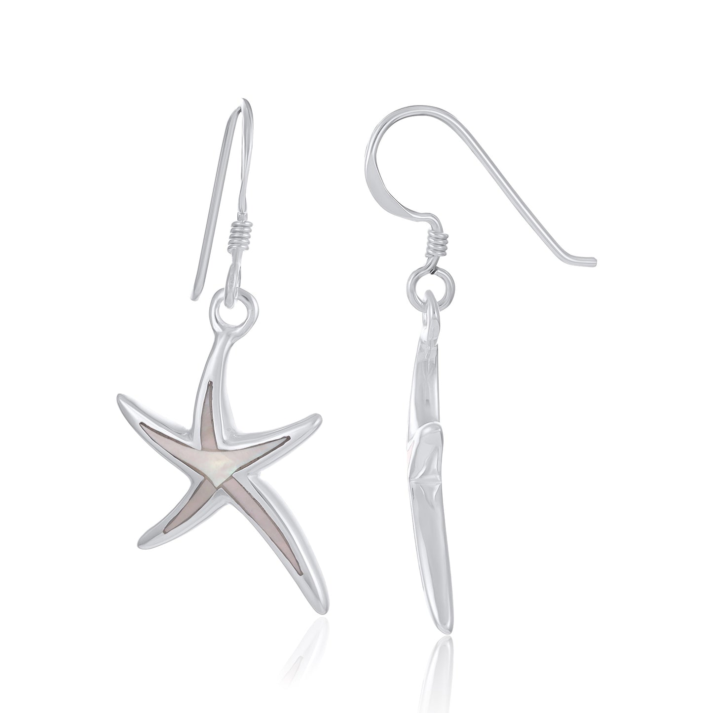 Sterling Silver Abalone Shell Starfish Earrings SER4024