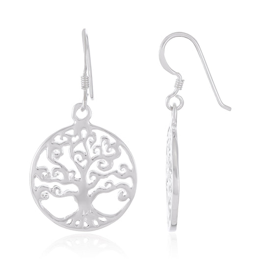 Sterling Silver Tree Of Life Earrings SER4032