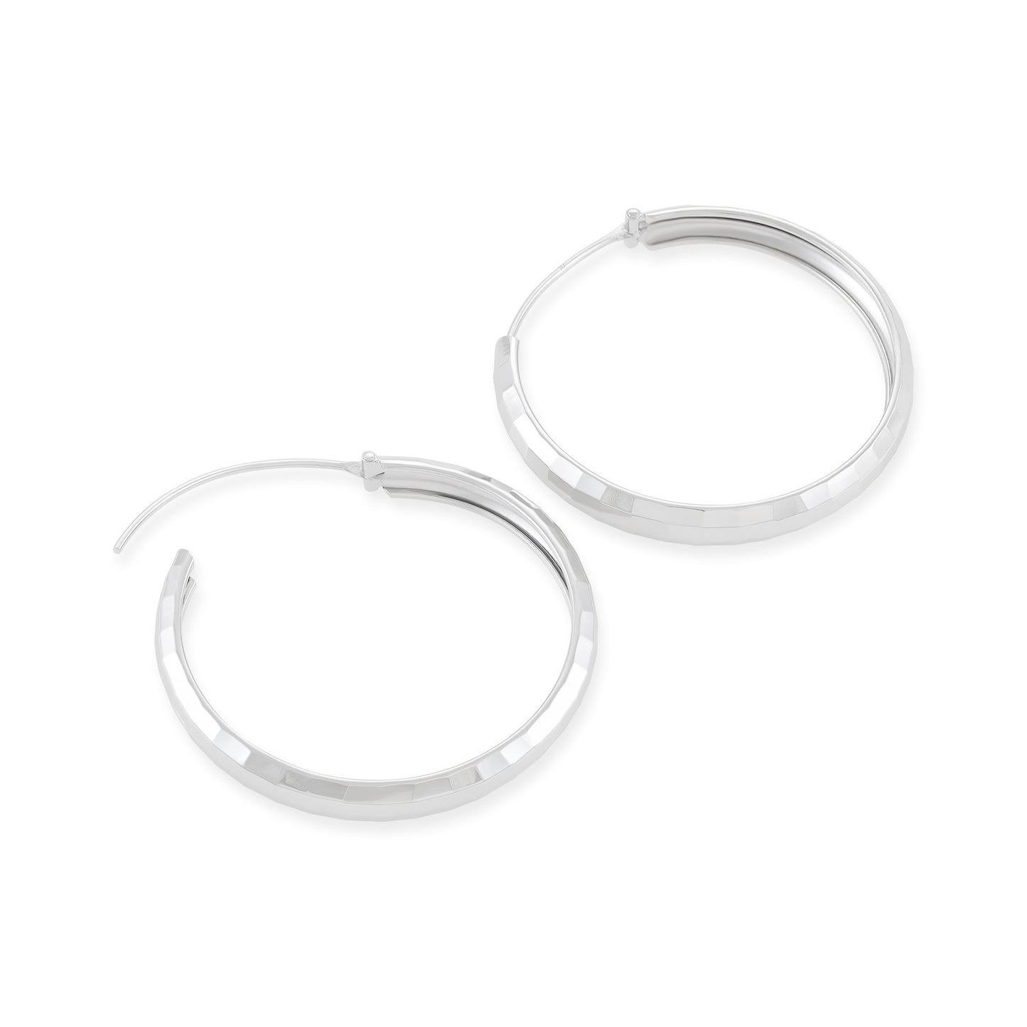 Sterling Silver Disco Hoop Earrings SER6002