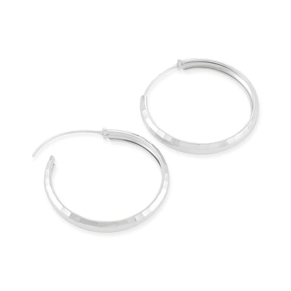 Sterling Silver Disco Hoop Earrings SER6002