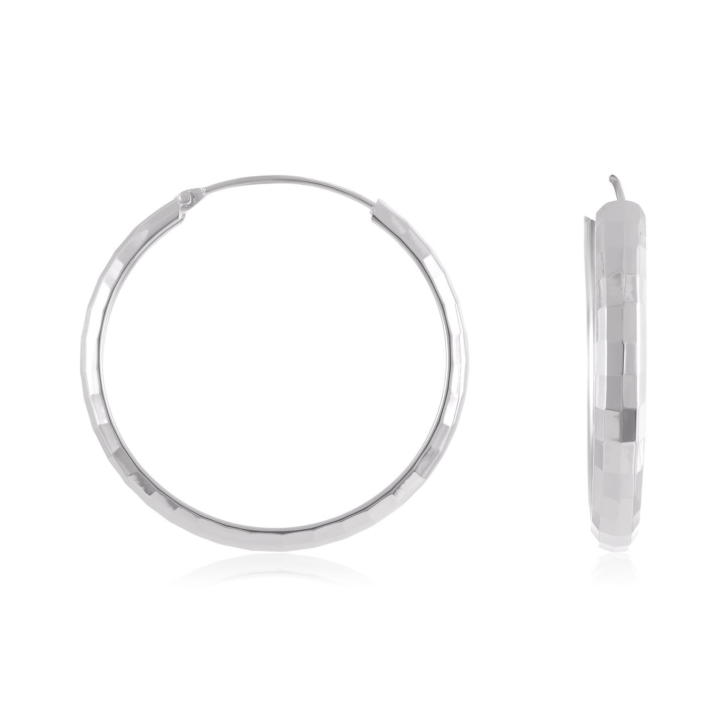 Sterling Silver Disco Hoop Earrings SER6002