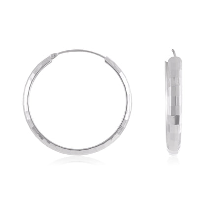 Sterling Silver Disco Hoop Earrings SER6002