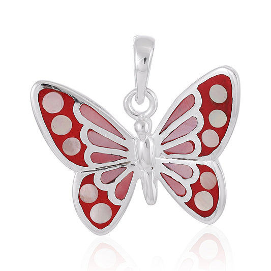 Sterling Silver Abalone Butterfly Earrings Pendant SPD4009