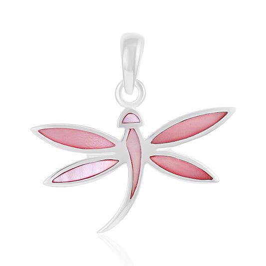 Sterling Silver Abalone Dragonfly Pendant SPD4013