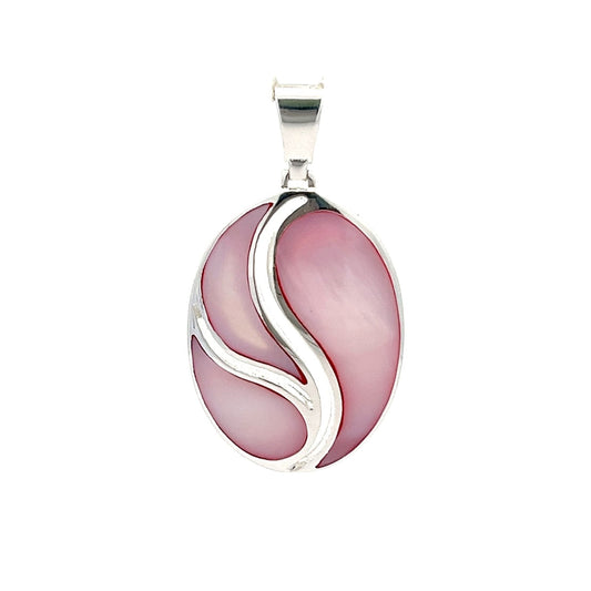 Sterling Silver Abalone Shell Wave Design Pendant