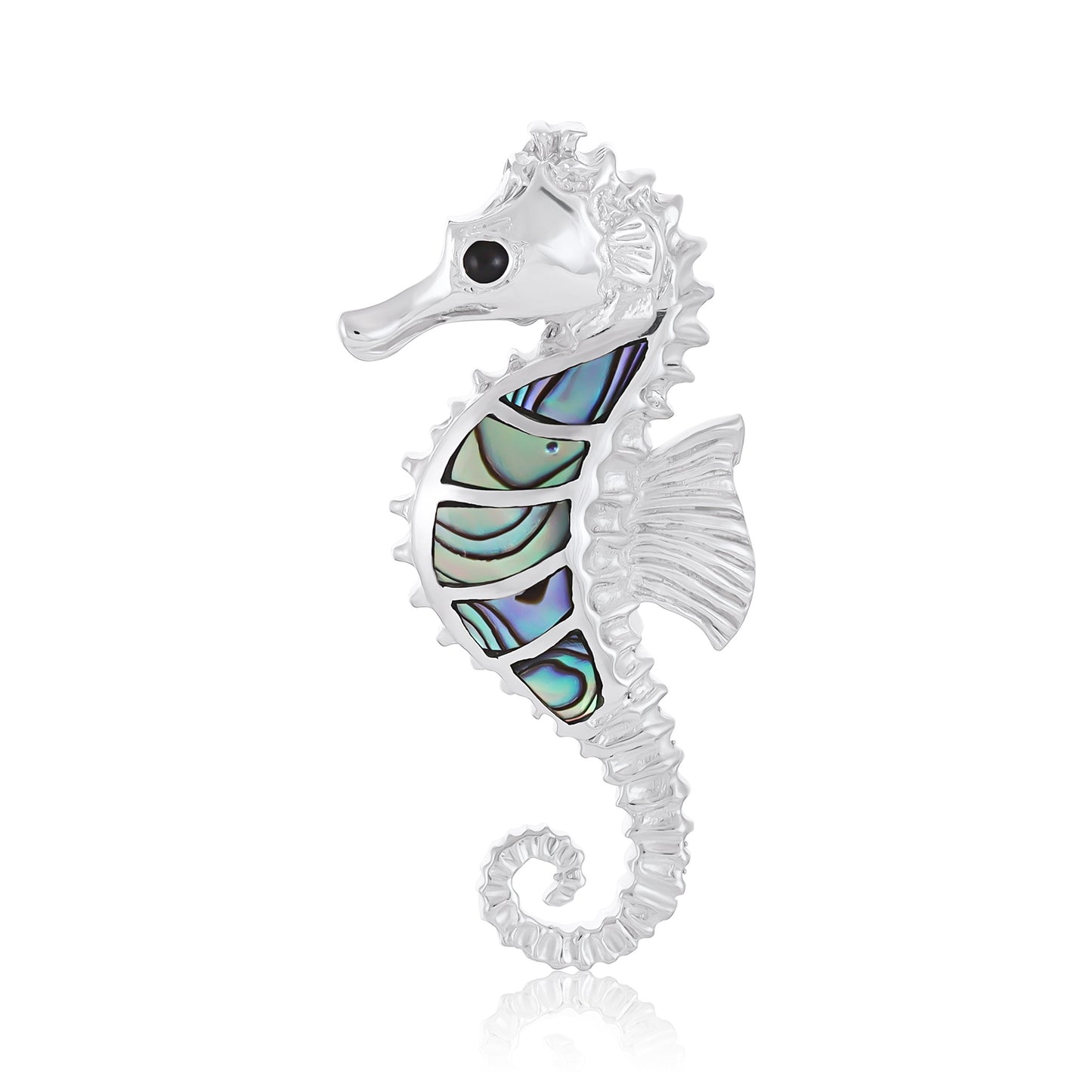 Sterling Silver Abalone Shell Seahorse Pendant SPD4024