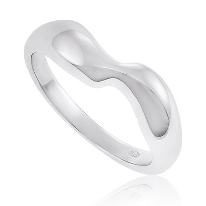 925 Sterling Silver  Rhodium Plated Single Twist Ring