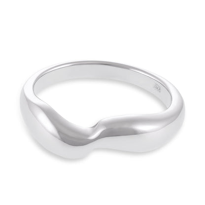 925 Sterling Silver  Rhodium Plated Single Twist Ring
