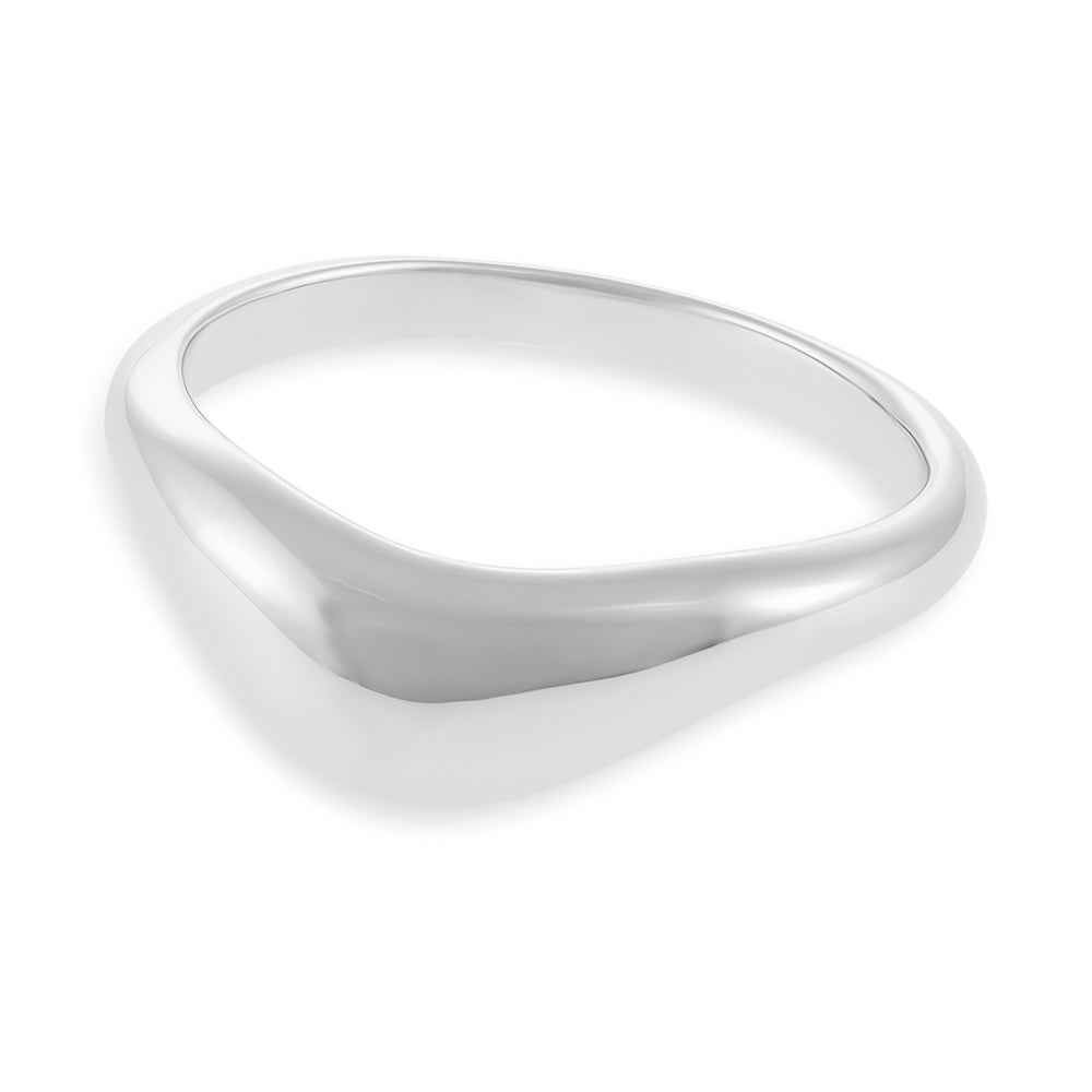 Sterling Silver Rhodium Plated Small Wave Ring SRN1005