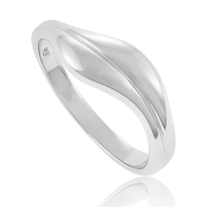 925 Sterling Silver  Rhodium Plated Twist Ring