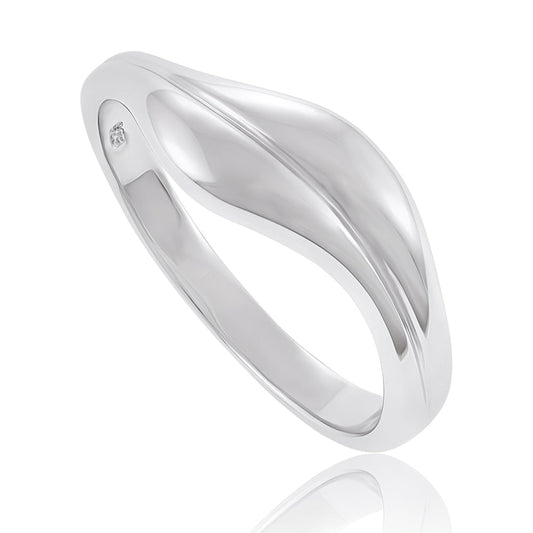 925 Sterling Silver  Rhodium Plated Twist Ring