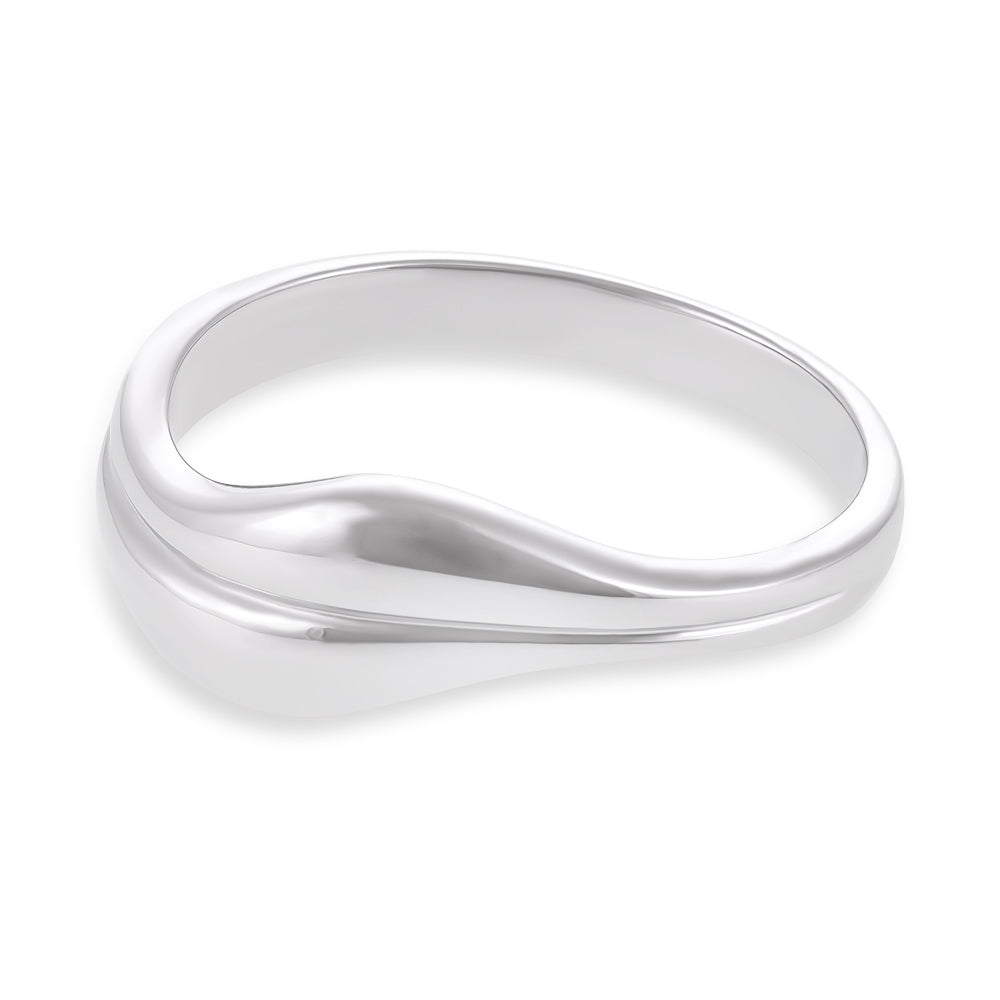 925 Sterling Silver Rhodium Plated Twist Ring SRN1006