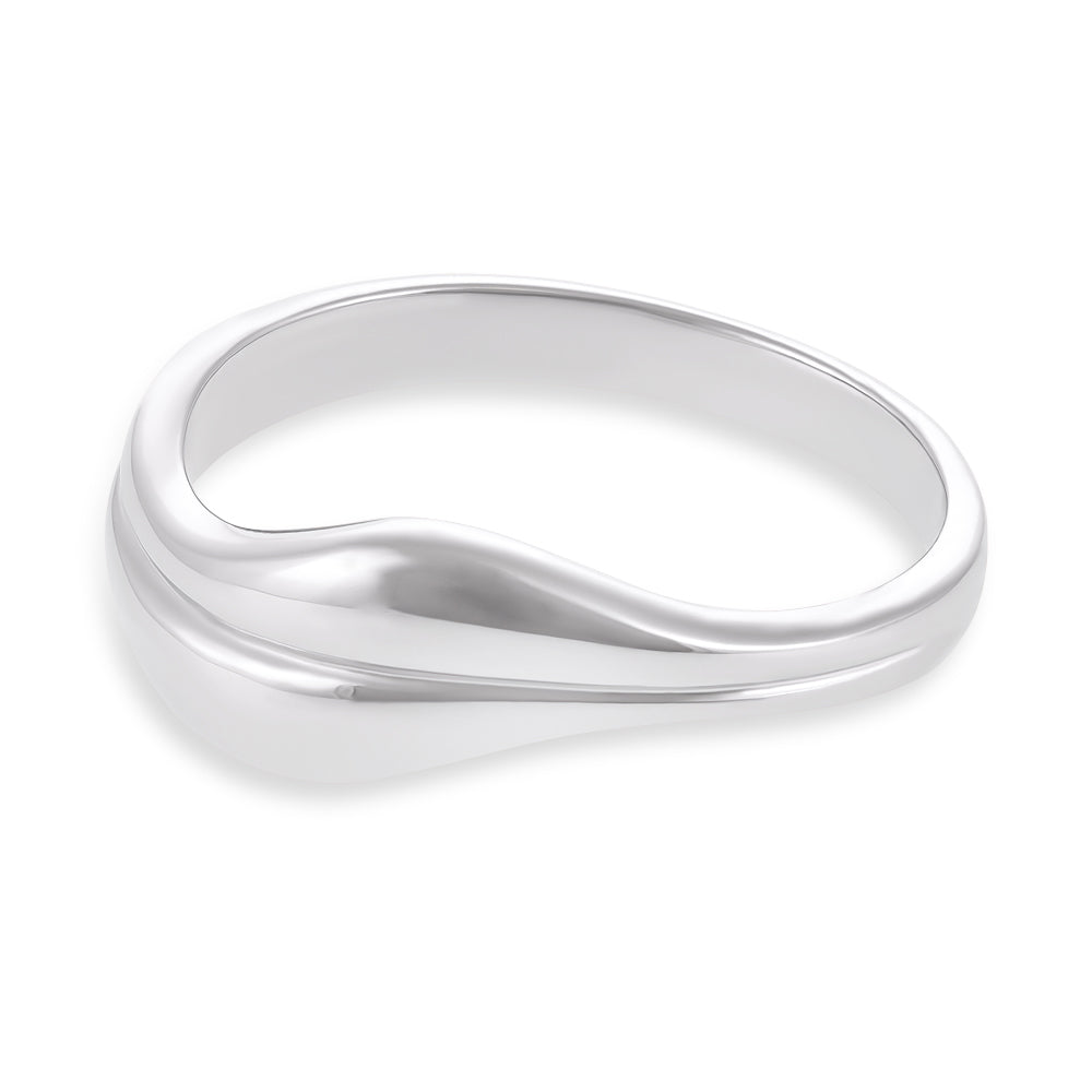 925 Sterling Silver  Rhodium Plated Twist Ring