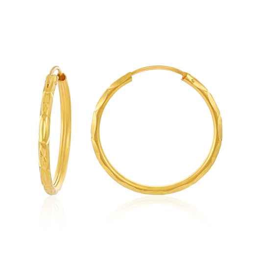 22ct Yellow Gold Hoop Earrings BF1224-ER45