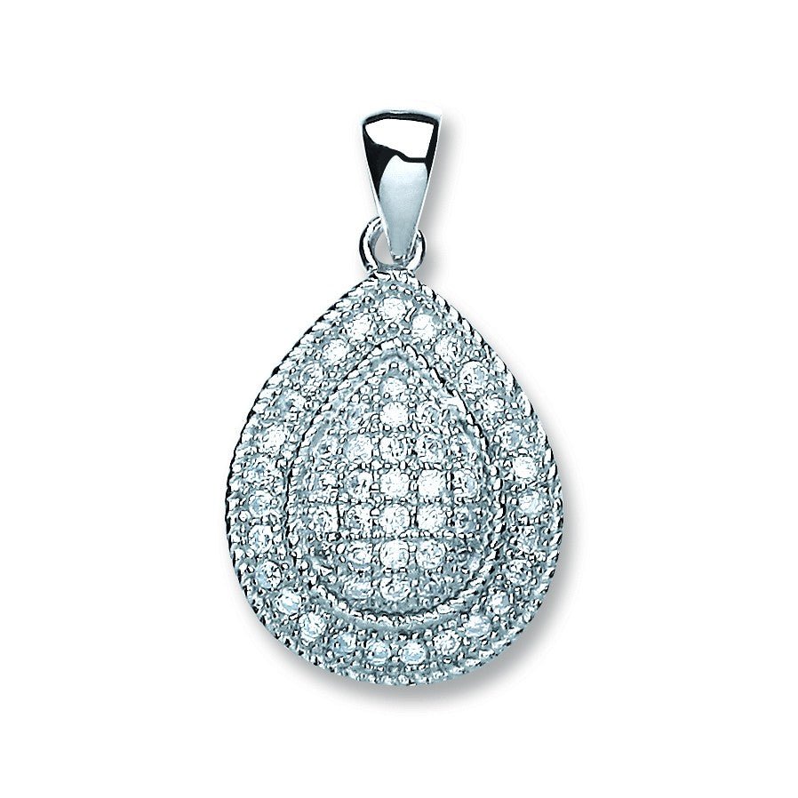 Gold Plated 925 Sterling Silver Pear Shape Cz Pendant - FJewellery