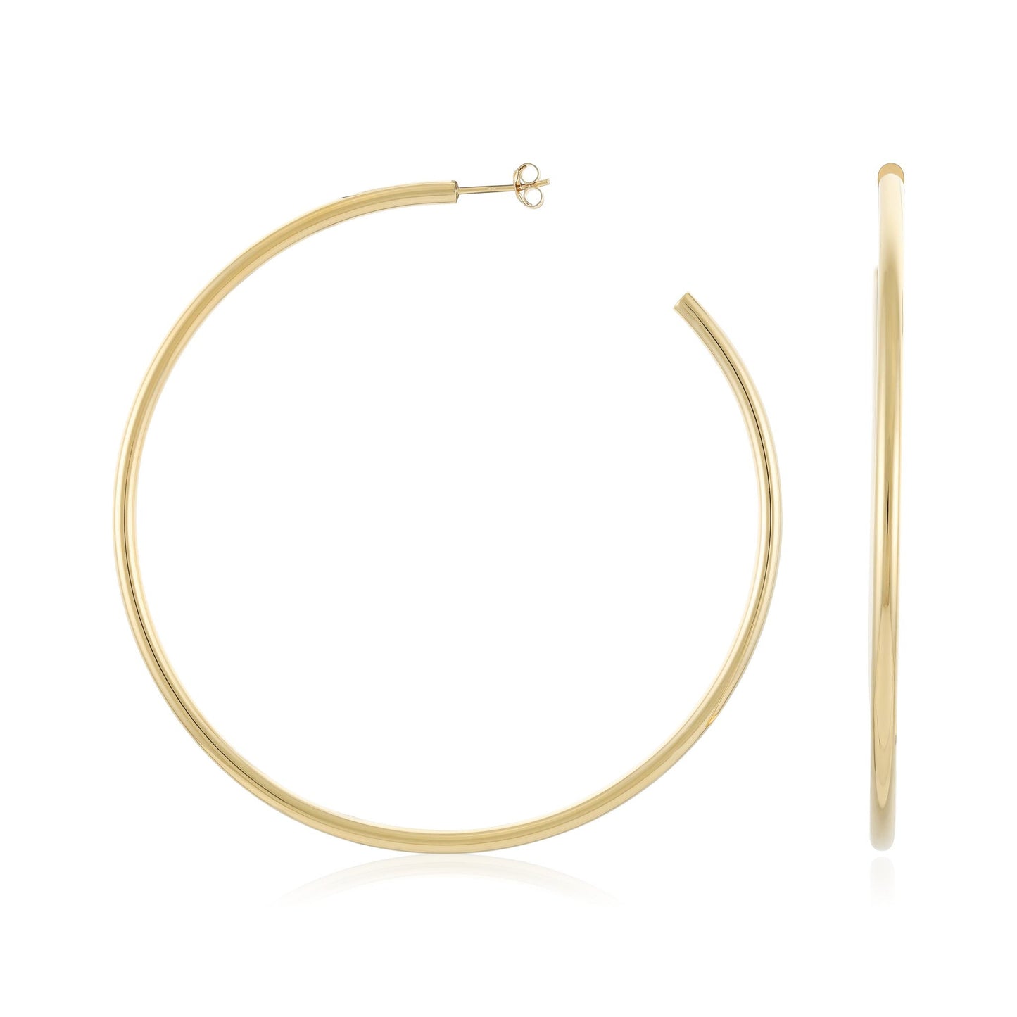 Gold Plated Oversized Hoop Earrings - FJewellery