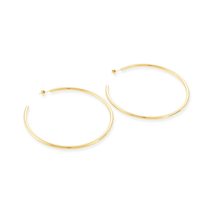 Gold Plated Oversized Hoop Earrings - FJewellery