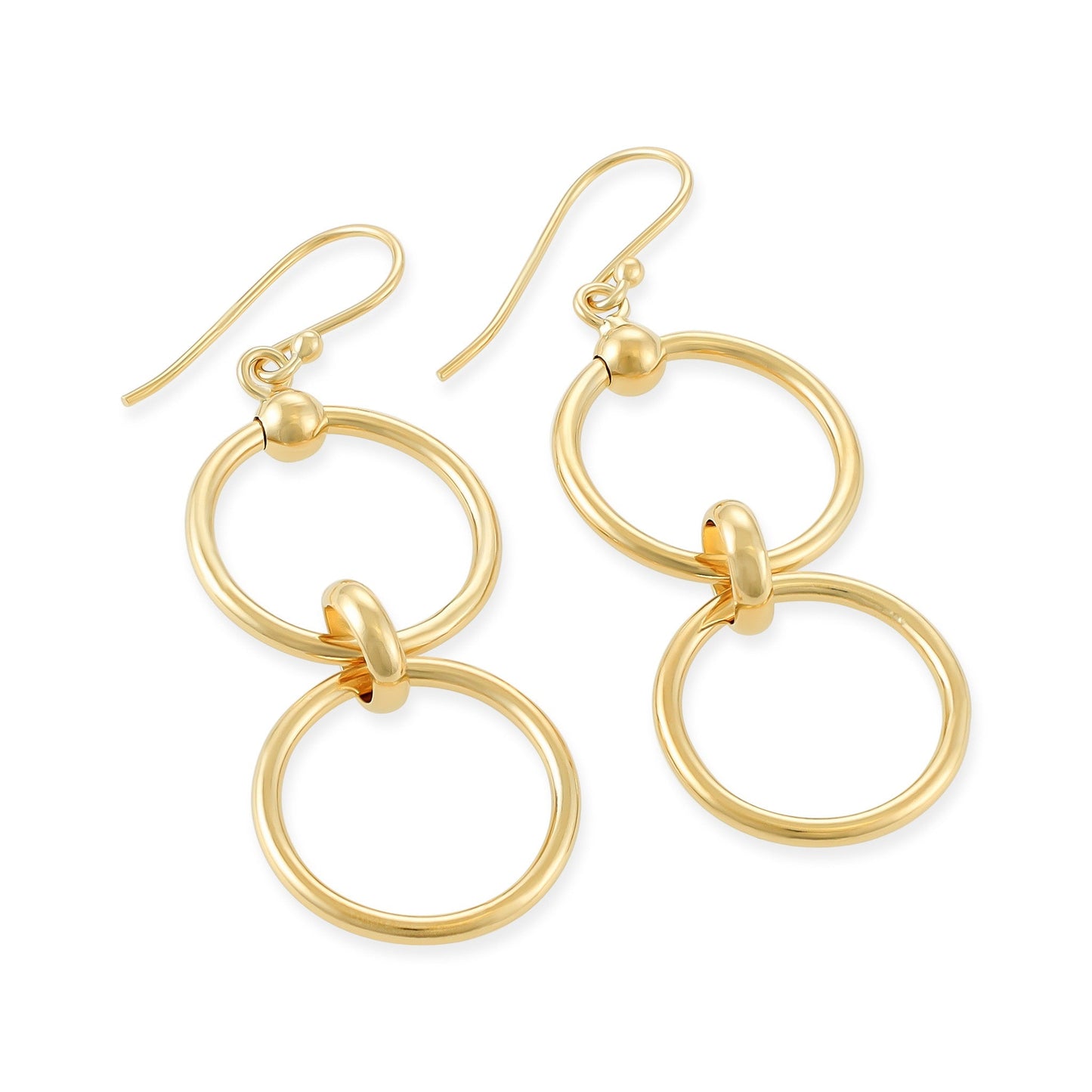 Gold - Plated Silver Double - Circle Hoop Earrings PER60024 - FJewellery