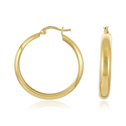 Gold - Plated Silver Hoop Earrings PER60022 - FJewellery