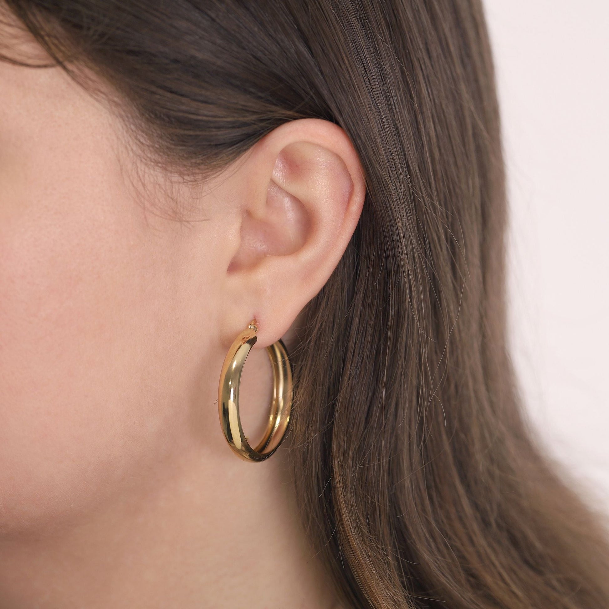 Gold - Plated Silver Hoop Earrings PER60022 - FJewellery