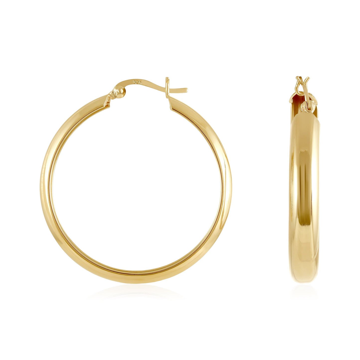 Gold - Plated Silver Hoop Earrings PER6007 - FJewellery