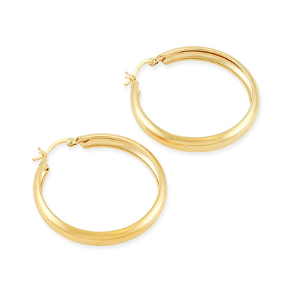 Gold - Plated Silver Hoop Earrings PER6007 - FJewellery