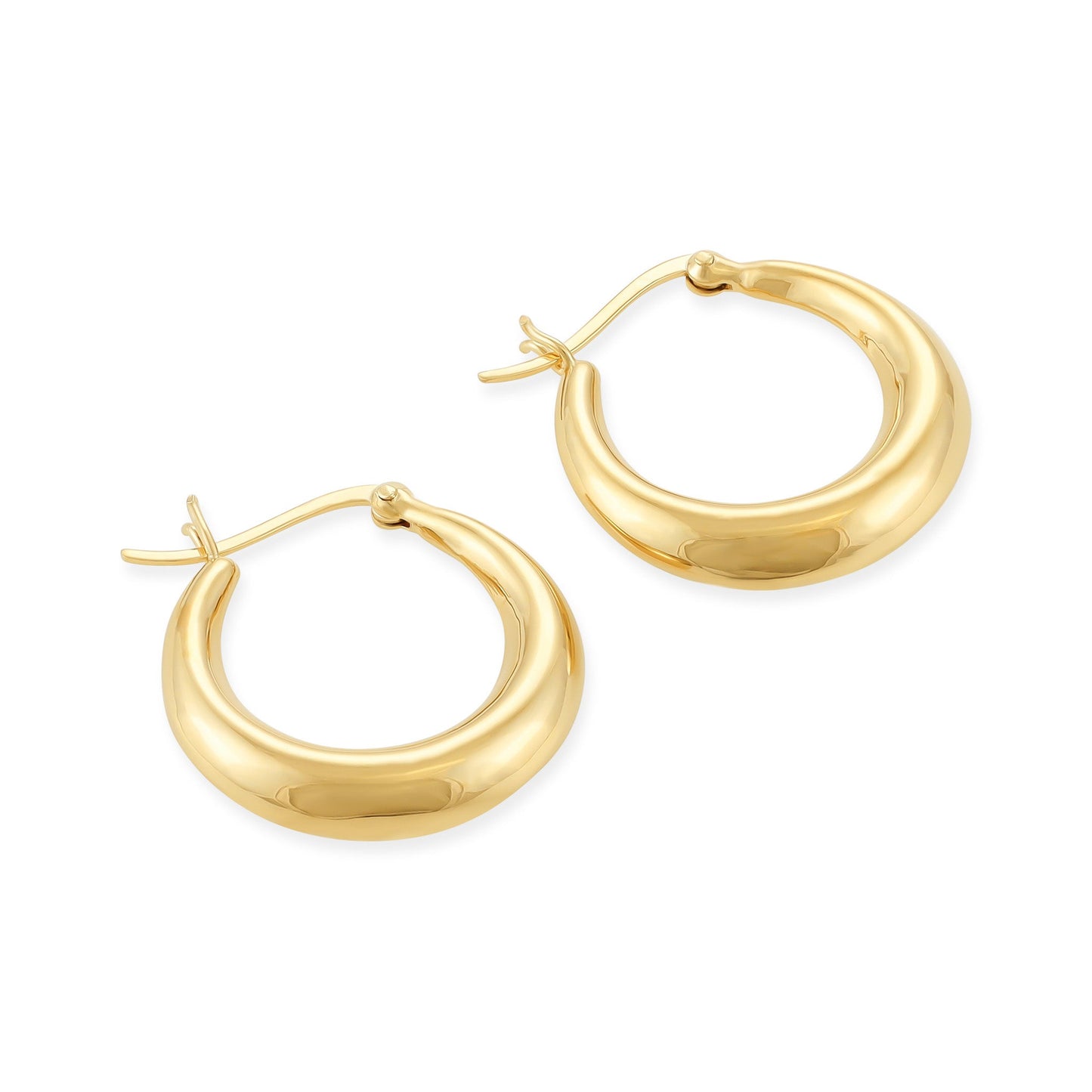 Gold Plated Sterling Silver Hoop Earrings PER60025 - FJewellery