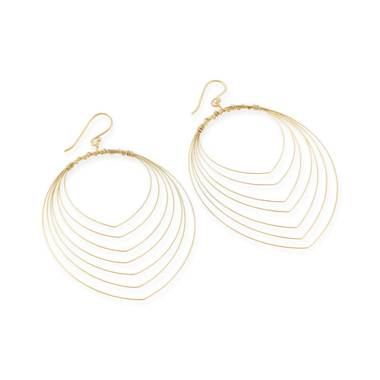 Gold Plated Sterling Silver Wired Hoop Earrings PER0023 - FJewellery