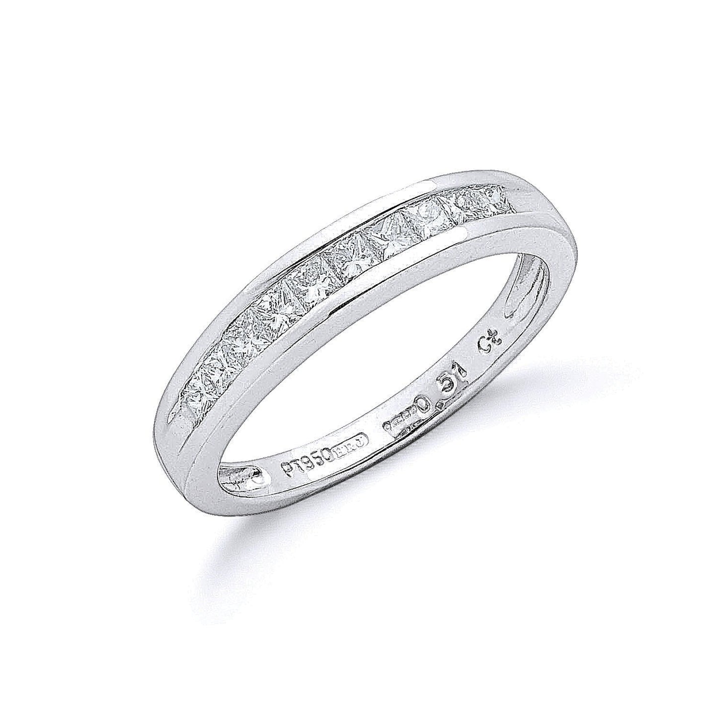 Platinum 0.25ct Diamond half Eternity Ring 3mm - FJewellery