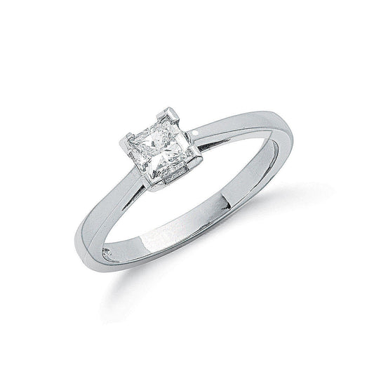 Platinum 0.50ct Princess Cut Diamond Engagement Ring - FJewellery