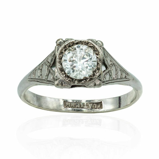 Pre-owned 0.55ct Diamond And Platinum Ring - FJewellery