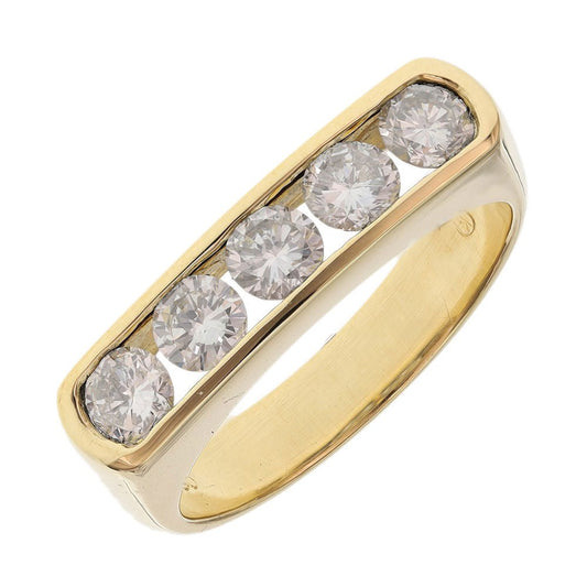 Pre-owned 18ct Gold Diamond Half Eternity Ring - 7g - Size - FJewellery