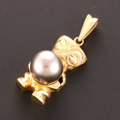 Pre-owned 18ct Gold Fancy Pearl Pendant - 7g - FJewellery