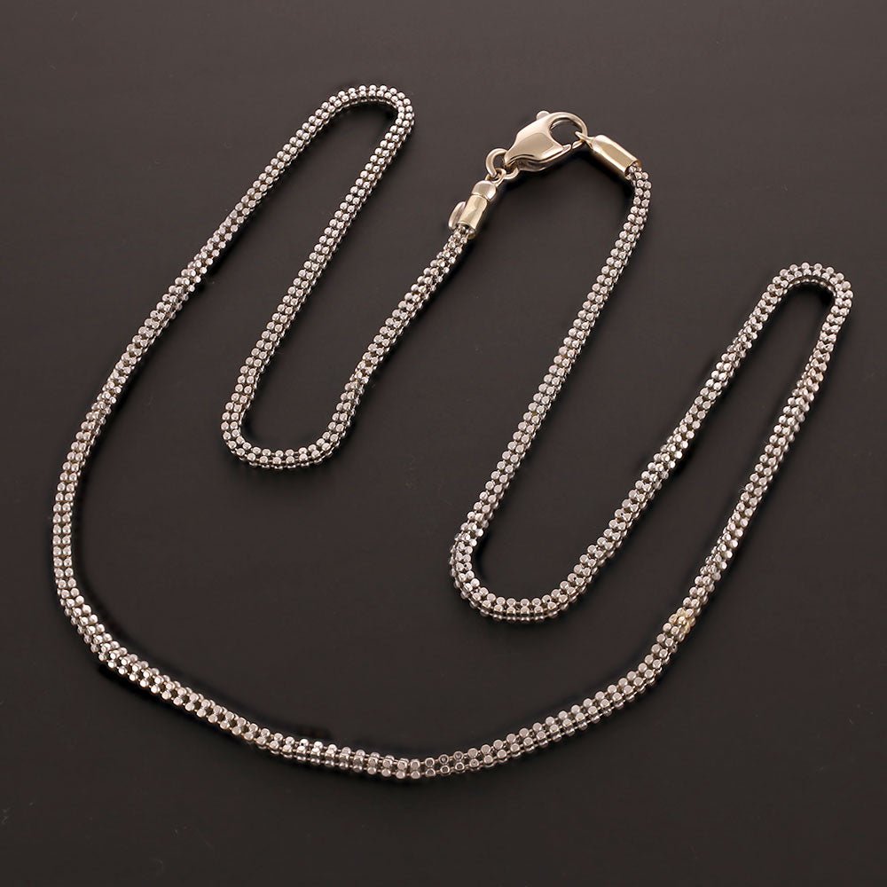 Pre-owned 18ct White Gold Popcorn Chain - 18.75 Inches - 9g - FJewellery
