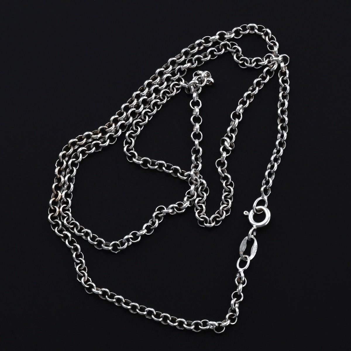 Pre-owned 18ct White Gold Round Belcher Chain - 18 Inches - FJewellery